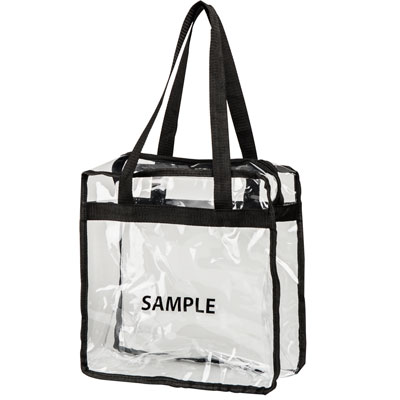 Clear zippered tote bag