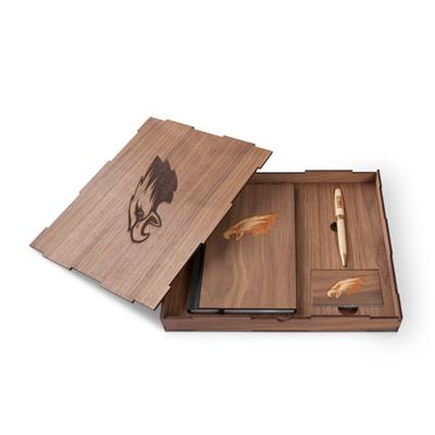 Wood Journal, Pen, and Card Holder Gift Set