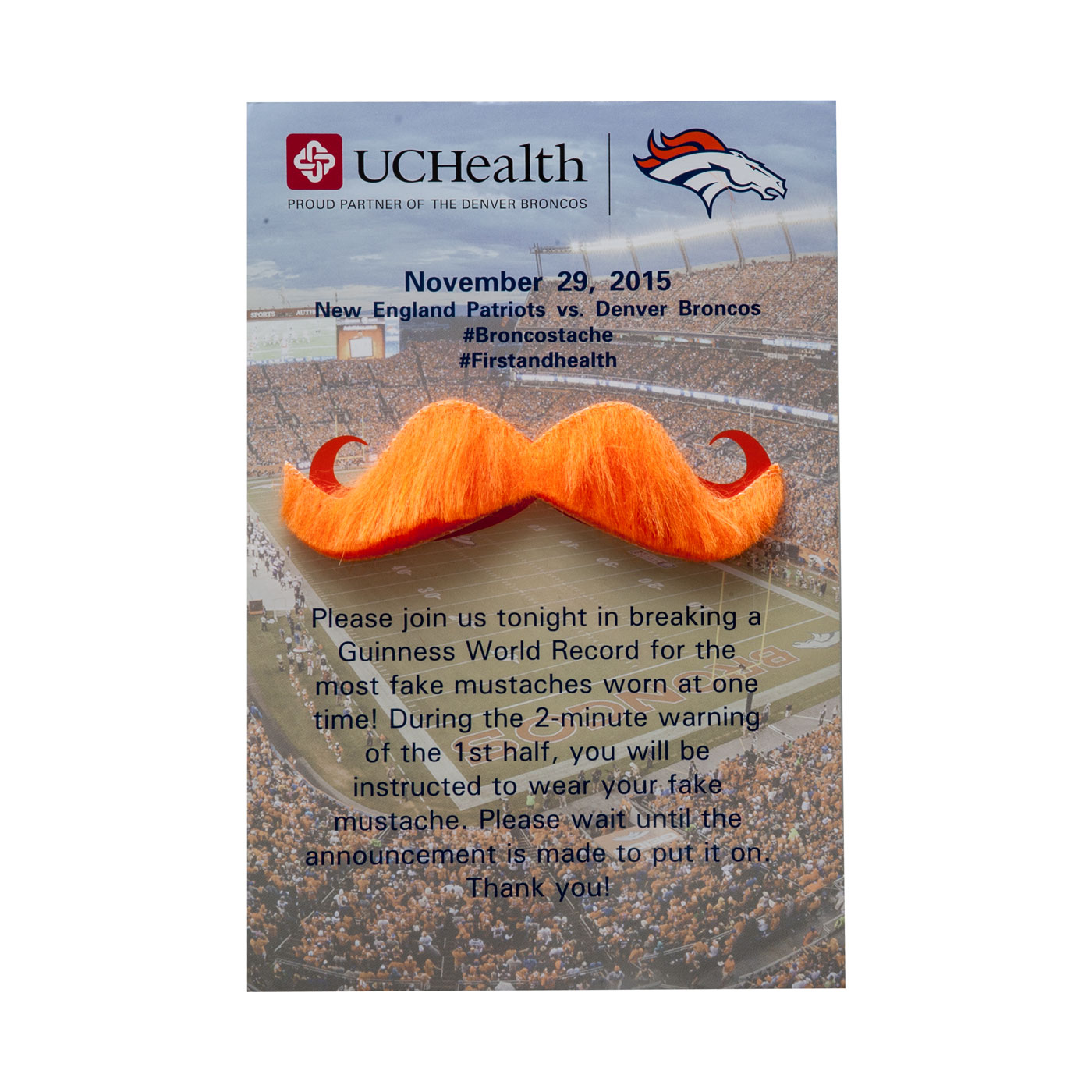 Mustache with Backer Card