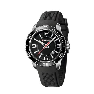 Large Black Dial, Black Silicone Strap