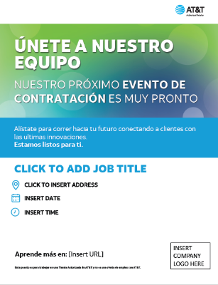 New Hire flyer (green design) in Spanish