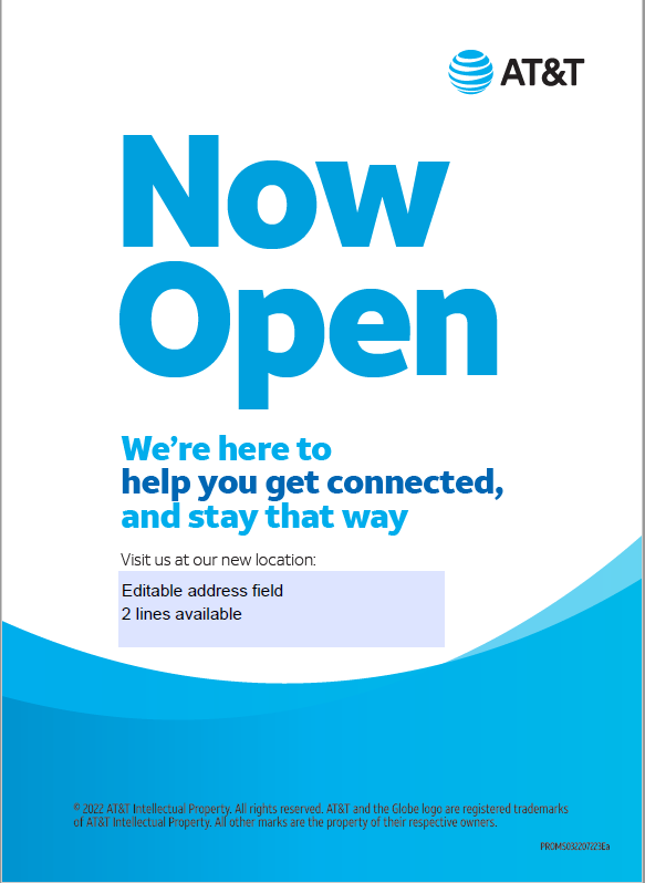 "Now Open" Flyer - Printed and Delivered