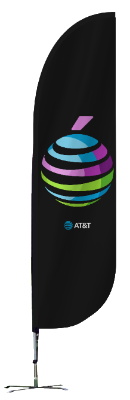 Conexion 12' Feather Flag With Ground Stake, Platform, and Water Bag
