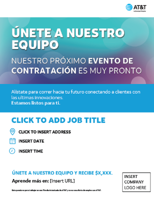 New Hire Flyer (purple design) in Spanish